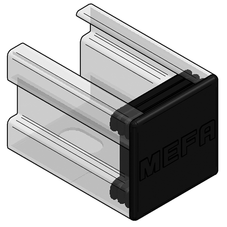 MEFA Schutzkappe C-Profil Stex 35, für Profil 35/35 PE Schwarz  – 1272016