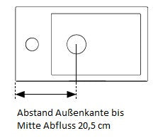 Alva Ora Gästebad mit WT Weiß gl. Unterschrank m. 1 Tür, Navarro Eiche - AQBMORGB7E