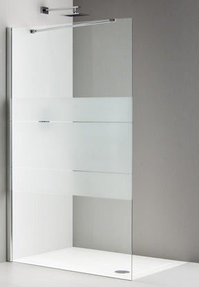 Alva Amoa 1.0 Freistehende Seitenwand 117,5-120/200cm,Silber HGL,ESG Siebdr. - AQDUAMFSW120S1