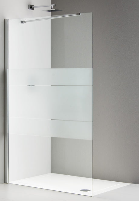 Alva Amoa 1.0 Freistehende Seitenwand 117,5-120/200cm,Silber HGL,ESG Siebdr. - AQDUAMFSW120S1
