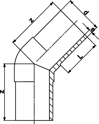 Alva PE 100-Winkel langschenkelig 110mm 45 Gr.SDR 17 OEVGW-gepr.Gas - PEL1017W11045