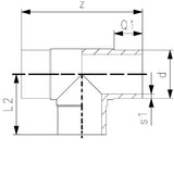Alva PE100 T-Stück langschenkelig SDR11 110mm - PEL1011T110