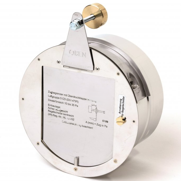 Alva EWR  Zugbegrenzer DN 130 mm mit Explosionsklappe incl. Übergangsstück - ALZUGEX130B