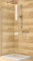 ALVA Viva 1.0 Freistehende Seitenw. 97,8-100,3/200cm, Silber HGL, ESG