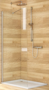 Alva Viva 1.0 Freistehende Seitenw. 87,8-90,3/200cm, Silber Matt, ESG - AQDUVIFSW90M1