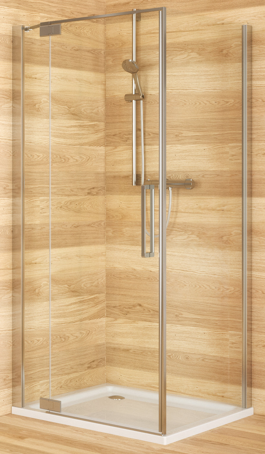 Alva Viva 1.0 Pendelt. m. FF. f. SW re., 98-100,5/200cm, Silber HGL, ESG - AQDUVIPTFS100R