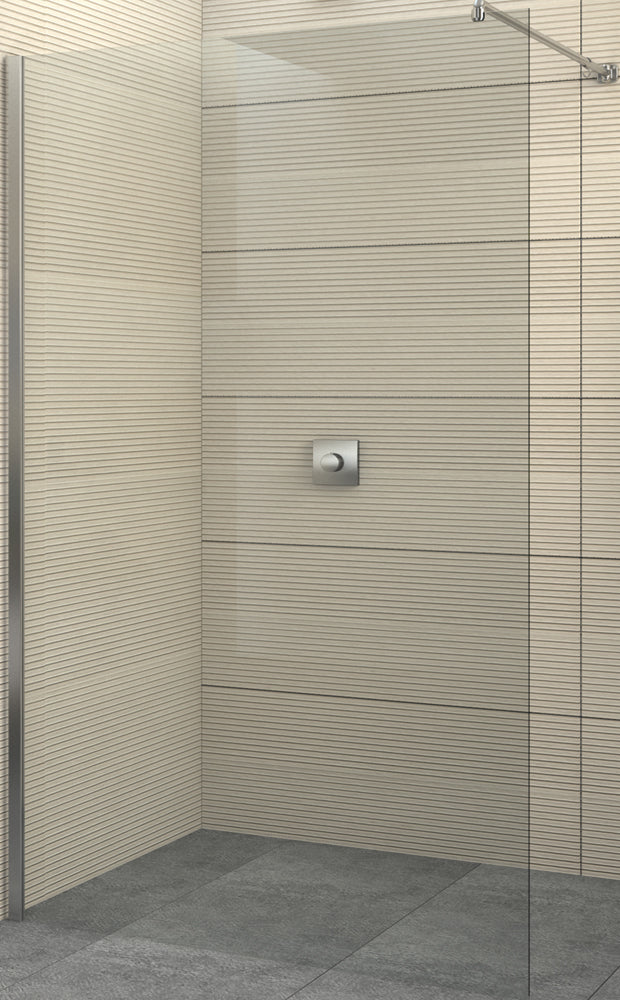 Alva Dura Freistehende Seitenwand 87,8-90,8/200cm, Silber Matt, ESG Clean - AQDUDUFSW90MC