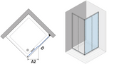 Alva Dura Eckeinstiegshälfte rechts 87,2-90,2/195cm, Silber HGL, Glas ESG - AQDUDUEH90R