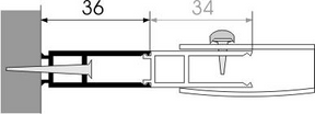 Alva Sana Verbreiterungsprofil 34mm für Runddusche, Höhe 190cm, Silber Matt - AQDUSAVP36M
