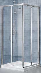 ALVA Sana Eckeinstieg 77,5-80/190cm Weiß, Kunststoffglas