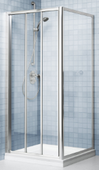ALVA Sana Seitenwand 77,2-80/190cm Silber Matt, Kunststoffglas