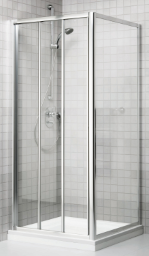ALVA Sana Schiebetür 3-teilig 80/190cm, Silber Matt, Kunststoffglas