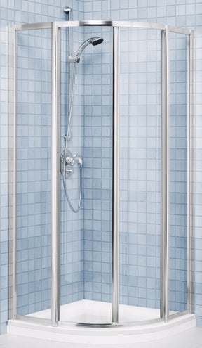 Alva Sana Runddusche mit Schiebetür 77,2-80/190cm, Silber Matt,Kunststoffgl. - AQDUSARS80MK