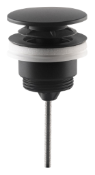Alva Varia Ablaufvent. 5/4" Clicker mit Stopfen, H”he bis 60mm, Schwarz Matt - AQARVAAVC8S