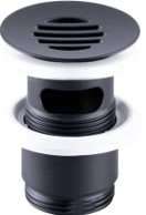 Alva Varia Ablaufventil 5/4" offen fr HWB, Schwarz Matt - AQARVAAV3S