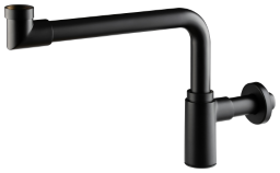 Alva Varia Raumspardesign-S. 5/4" ohne Ventil, Wandrohr 32x100mm, Schwarz Matt - AQARVADSR1S