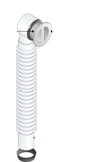 Alva Varia šberlaufrohr flexibel 540mm, Kunststoff, Weiá - AQARVARSS1E1