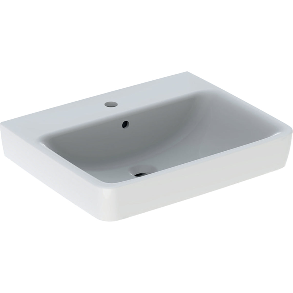 GEBERIT SANITAER Geberit Renova Plan WT 60x48cm weiß mit Hahnloch, mit Überlauf   – 501.636.00.1