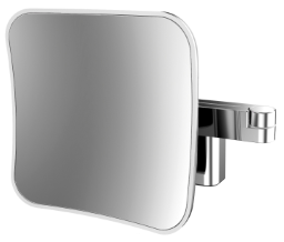 Alva Varia Kosmetikspiegel 5-fach LED-Beleuch.,eckig 20,9cm, Gelenk.,Chrom - AQBMVAKSPB5