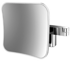 Alva Varia Kosmetikspiegel 5-fach LED-Beleuch.,eckig 20,9cm, Gelenk.,Chrom - AQBMVAKSPB5