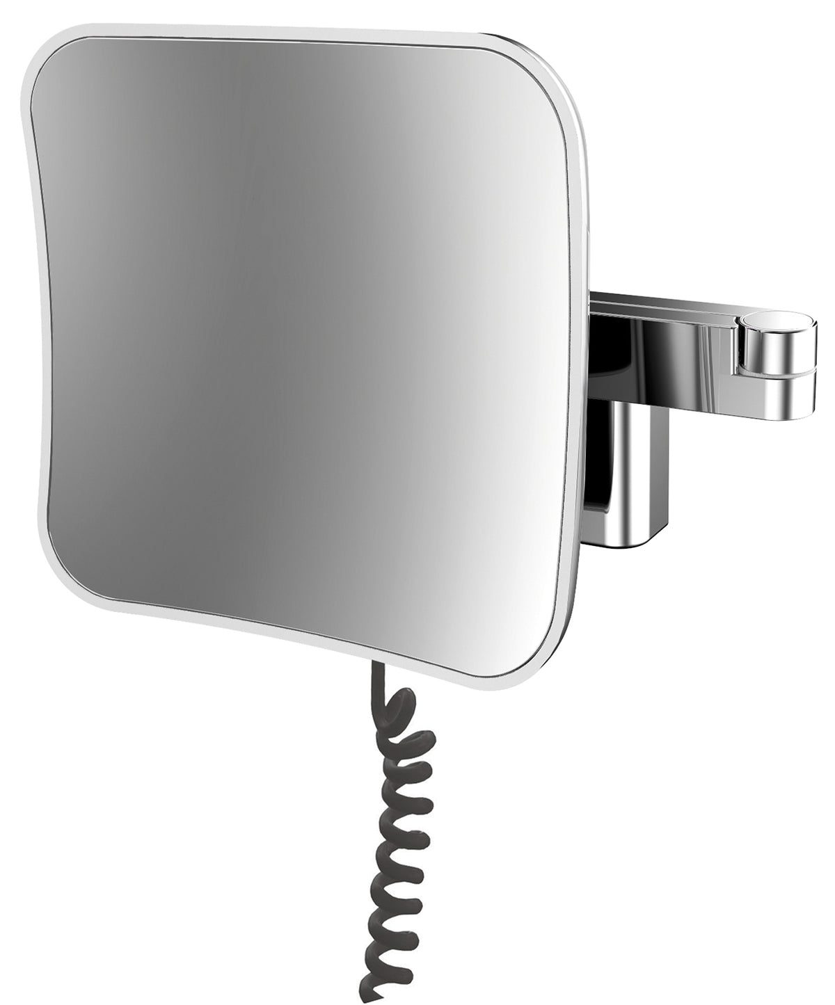 Alva Varia Kosmetikspiegel 5-fach LED-Be.,eckig 20,9cm,Gelenk.,Kabel,Chrom - AQBMVAKSPB6
