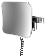 Alva Varia Kosmetikspiegel 5-fach LED-Be.,eckig 20,9cm,Gelenk.,Kabel,Chrom - AQBMVAKSPB6