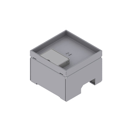 E-IN Unterflur-Bodendose 130/130, Chromstahl mit Schnurauslass, Tiefe 15 mm  – UBD-SET 130 130