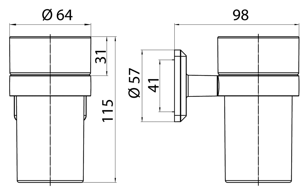 Alva Prima Glashalter mit Kristallglas klar, Chrom - AQASPRGHKG