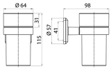 Alva Prima Glashalter mit Kristallglas klar, Chrom - AQASPRGHKG