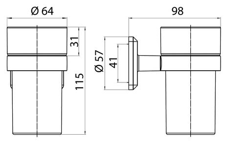 Alva Prima Glashalter mit Kristallglas klar, Chrom - AQASPRGHKG