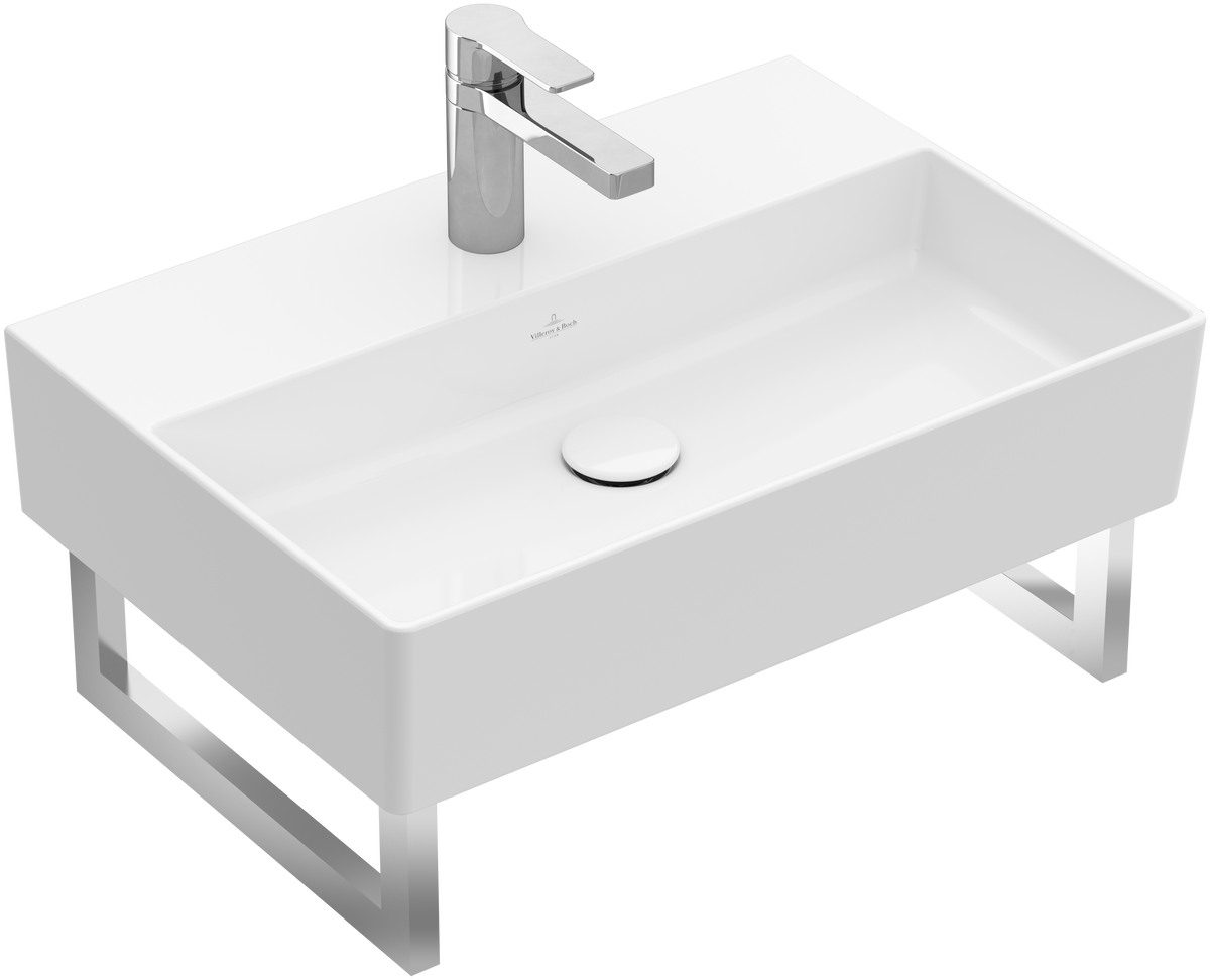 VILLEROY&BOCH V&B Waschbecken Memento 2.0 600x420mm Rechteck 1HL. mit Überlauf Weiß Alpin   – 4A226001