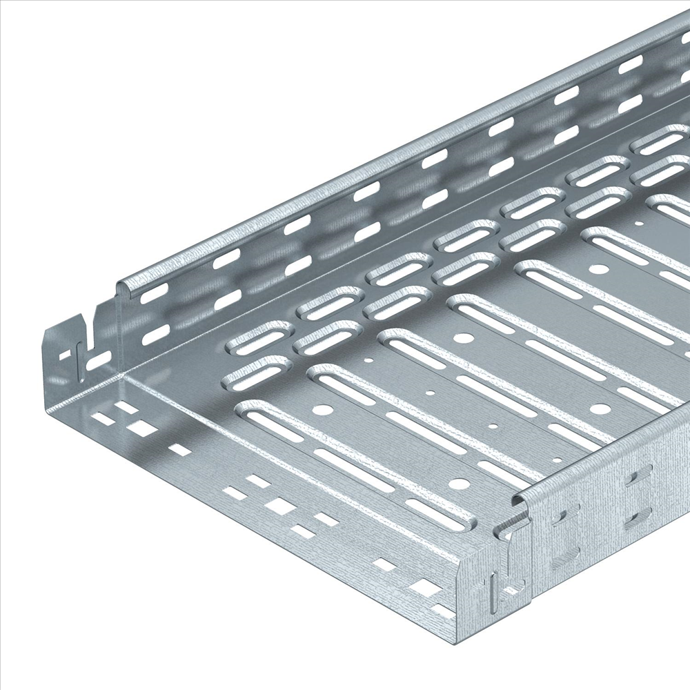 OBO Kabelrinne RKSM Magic, mit Schnellverbin dung 60x100x3050 Stahl bandverzinkt  – 6047611