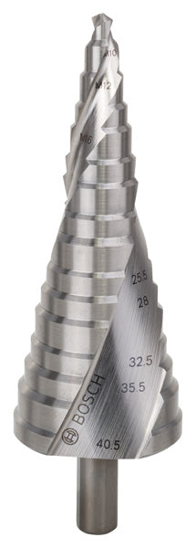 BOSCH POWER TOOLS Stufenbohrer HSS, für Kabelverschraubung en, M10-M40, 10 mm, 125,5 mm, 16 Stufen  – 2 608 587 427