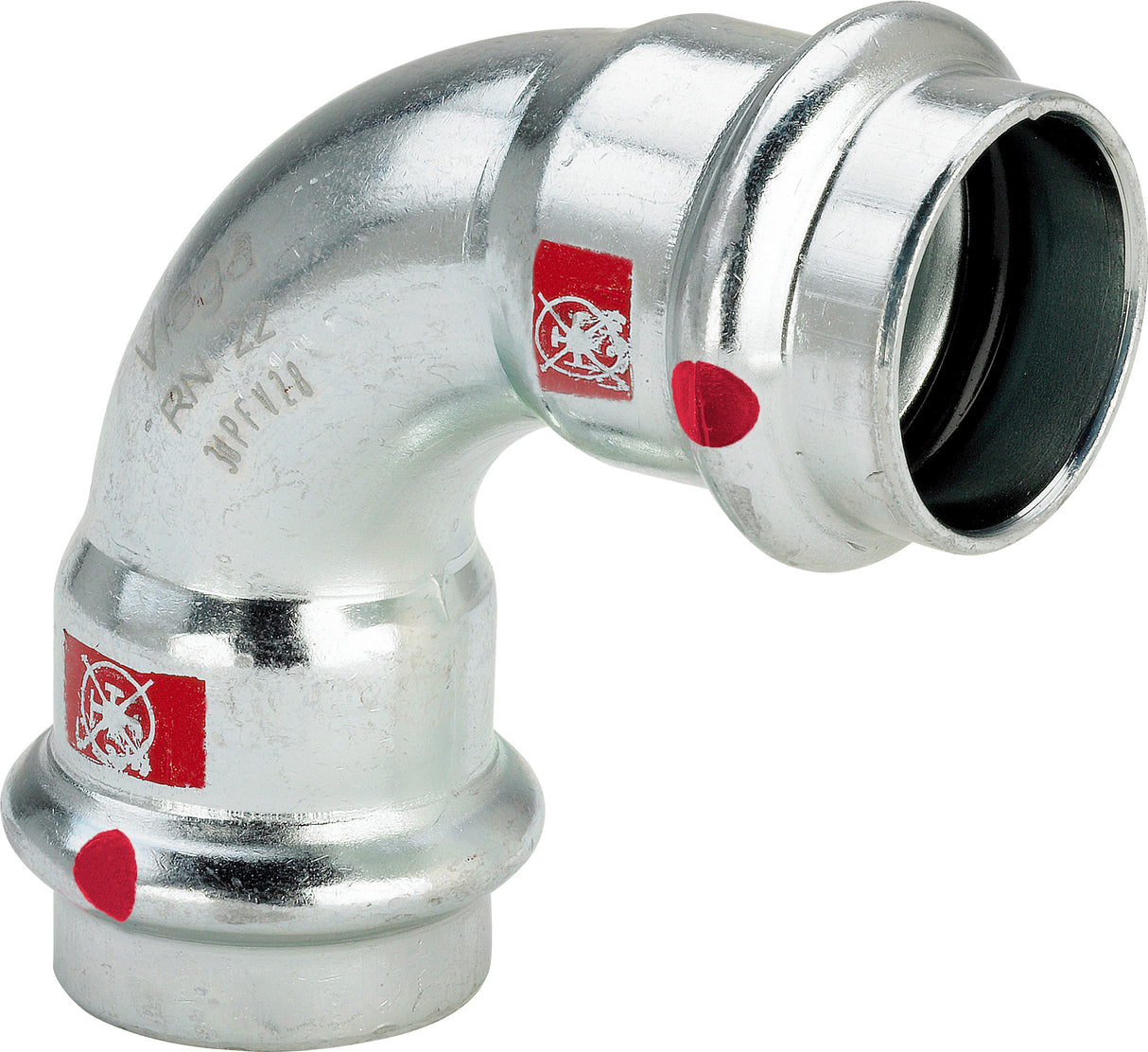 VIEGA Viega Bogen 90 Grad mit SC Prestabo 1116 in 54mm Stahl verzinkt   – 558 185