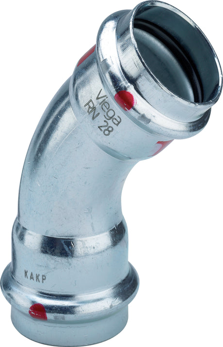 VIEGA Viega Bogen 45 Grad mit SC Prestabo 1126 in 28mm Stahl verzinkt   – 558 291