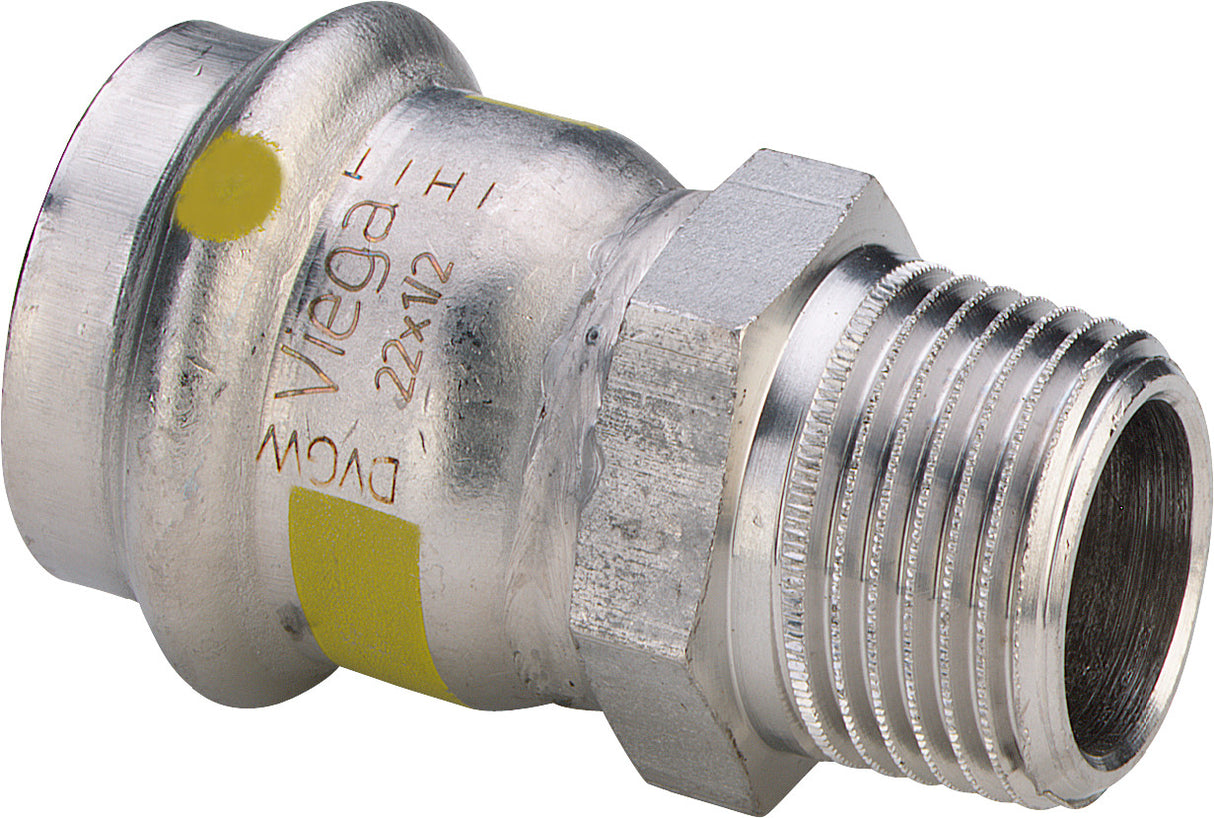 VIEGA Viega Sanpress Inox G-Übergangsstück 0211 (Gas) in d35 x R1 Edelstahl   – 486 792