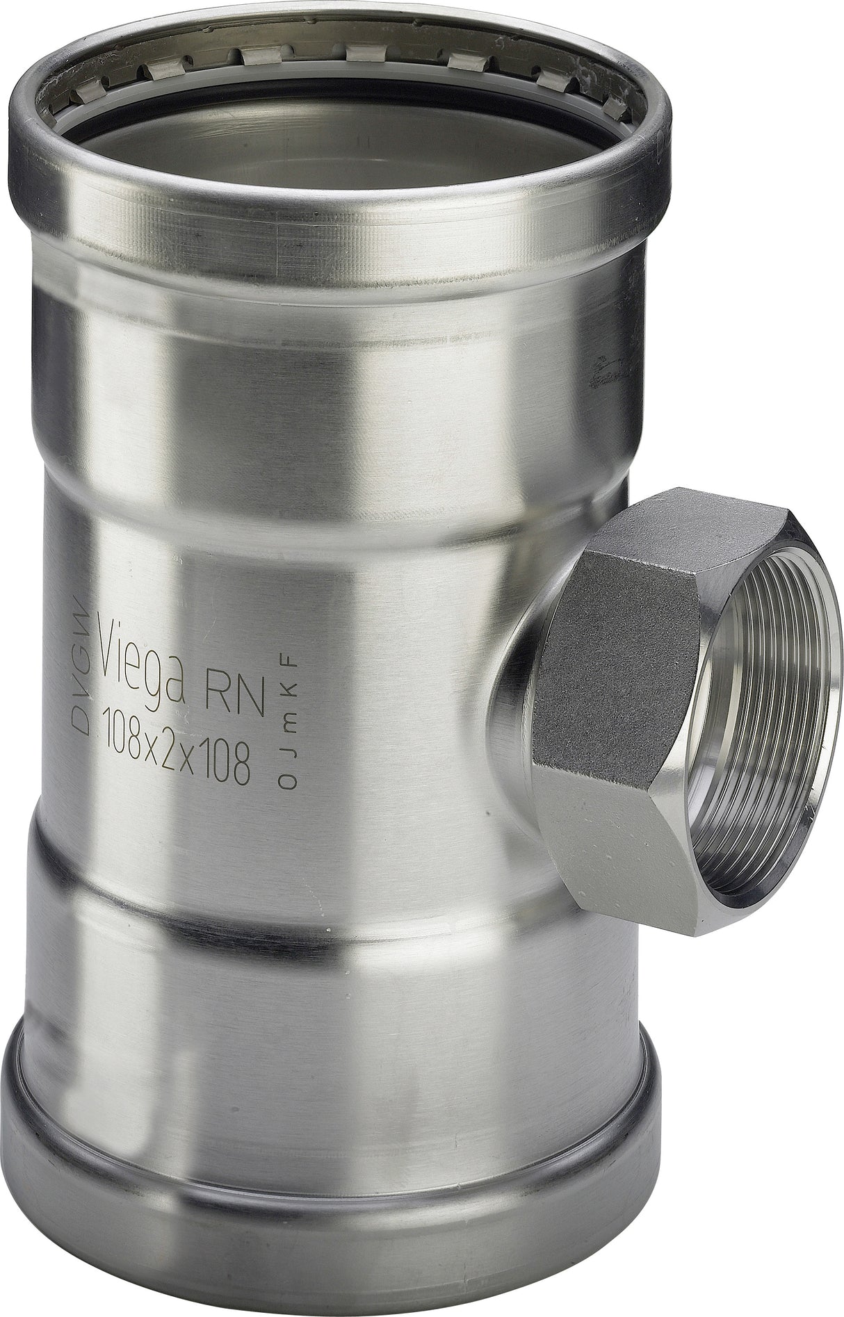 VIEGA Viega T-Stück Sanpress Inox XL 2317.2XL in 76,1mm x Rp3/4 x 76,1mm Edelstahl   – 482 862