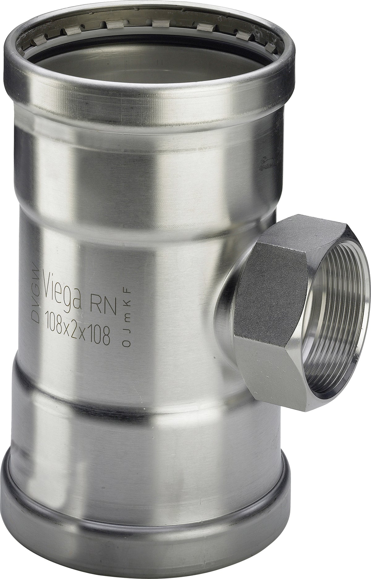 VIEGA Viega T-Stück Sanpress Inox XL 2317.2XL in 64,0mm x Rp3/4 x 64,0mm Edelstahl   – 578 145
