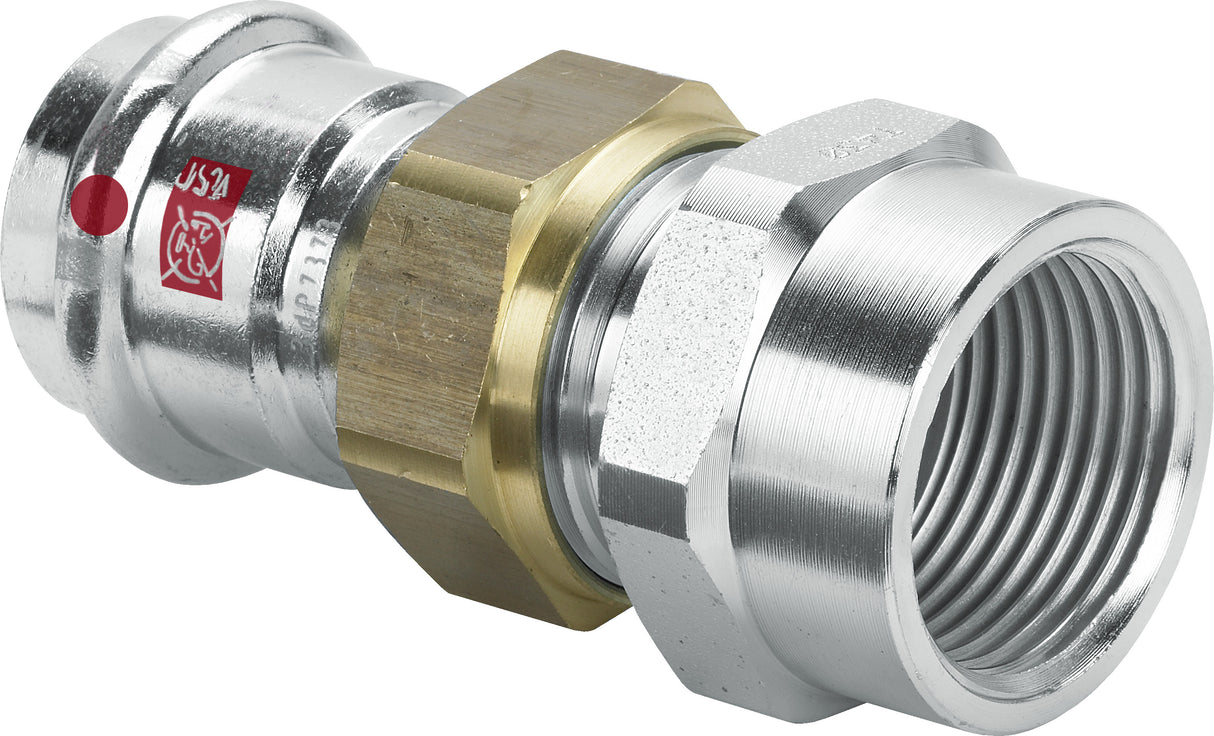 VIEGA Viega Verschraubung mit SC Prestabo 1162 in 42mm x Rp1 1/2 Stahl verzinkt   – 643 508