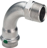 VIEGA Viega Bogen 90 Grad mit SC Sanpress Inox 2314 in 18mm x R1/2 Edelstahl   – 436 902