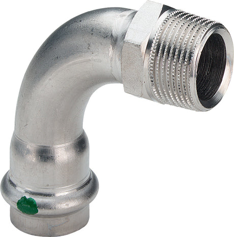 VIEGA Viega Bogen 90 Grad mit SC Sanpress Inox 2314 in 18mm x R1/2 Edelstahl   – 436 902