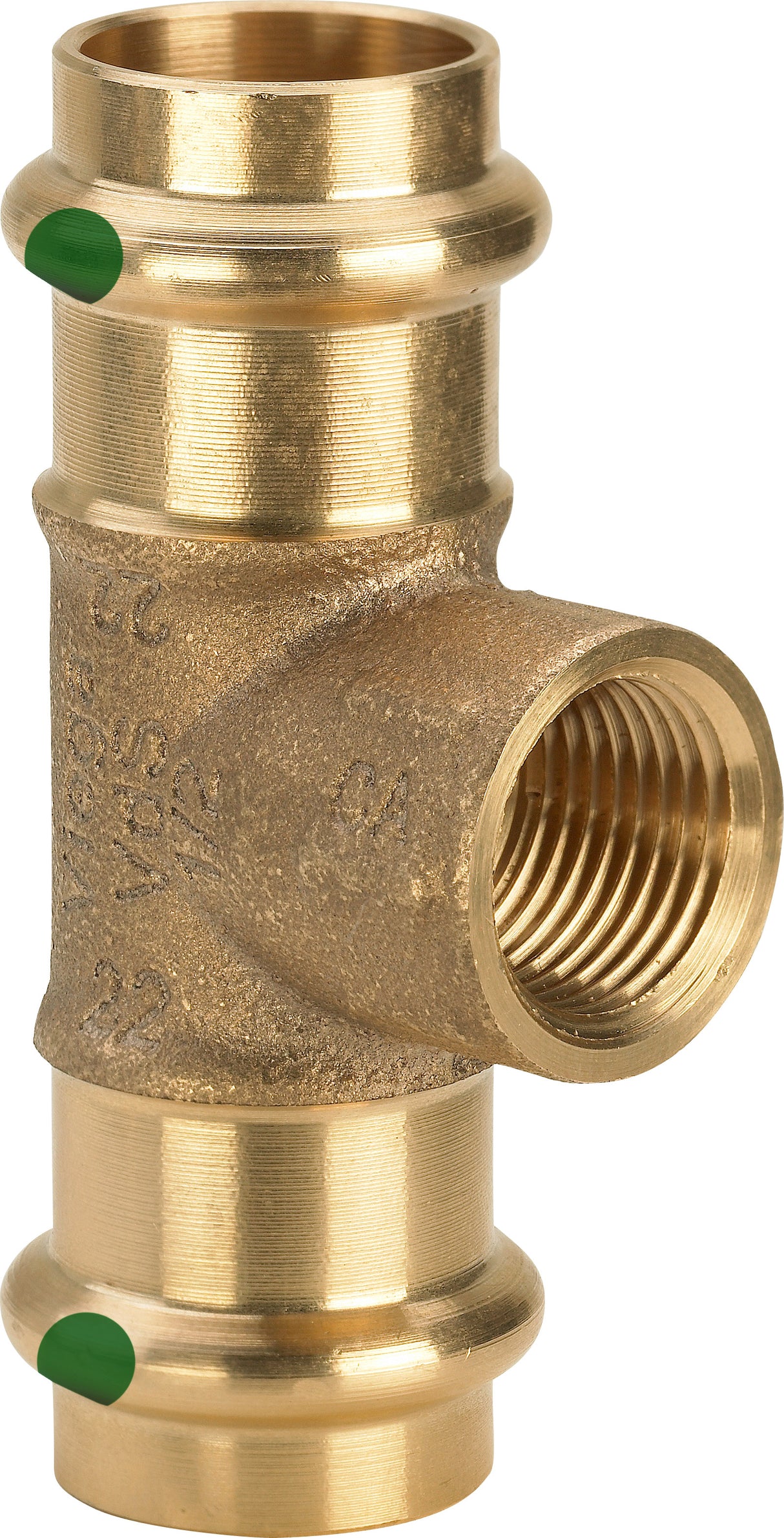 VIEGA Viega T-Stück mit SC Sanpress 2217.2 in 42mm x Rp1 x 42mm Siliziumbronze   – 361 211