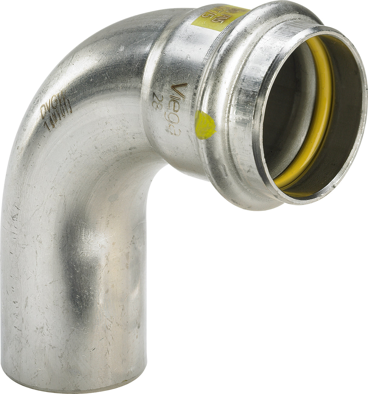VIEGA Viega Bogen 90 Grad SC Sanpress Inox G 0216.1 für Gas in 22mm Edelstahl   – 486 075