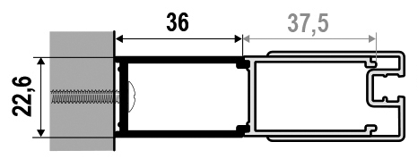 Alva Dura Verbreiterungsprofil 36mm Silber Hochglanz - AQDUDUVP36