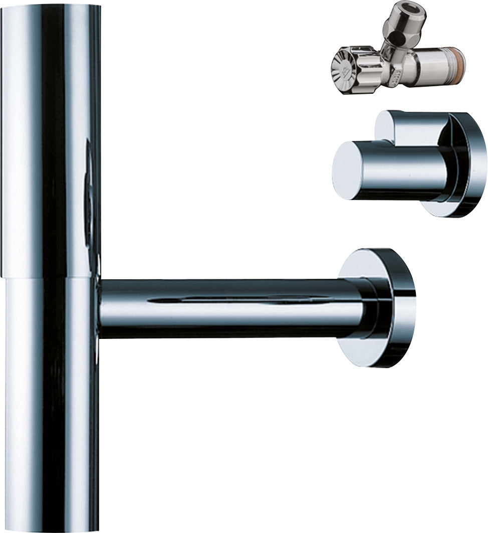 HANSGROHE HG Sifon Flowstar komplett chrom mit zwei Eckventilen und Schubern   – 52120000