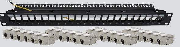 TELEVES Frontblende 19" 1HE incl. 24xCAT6AB-S  – 533188