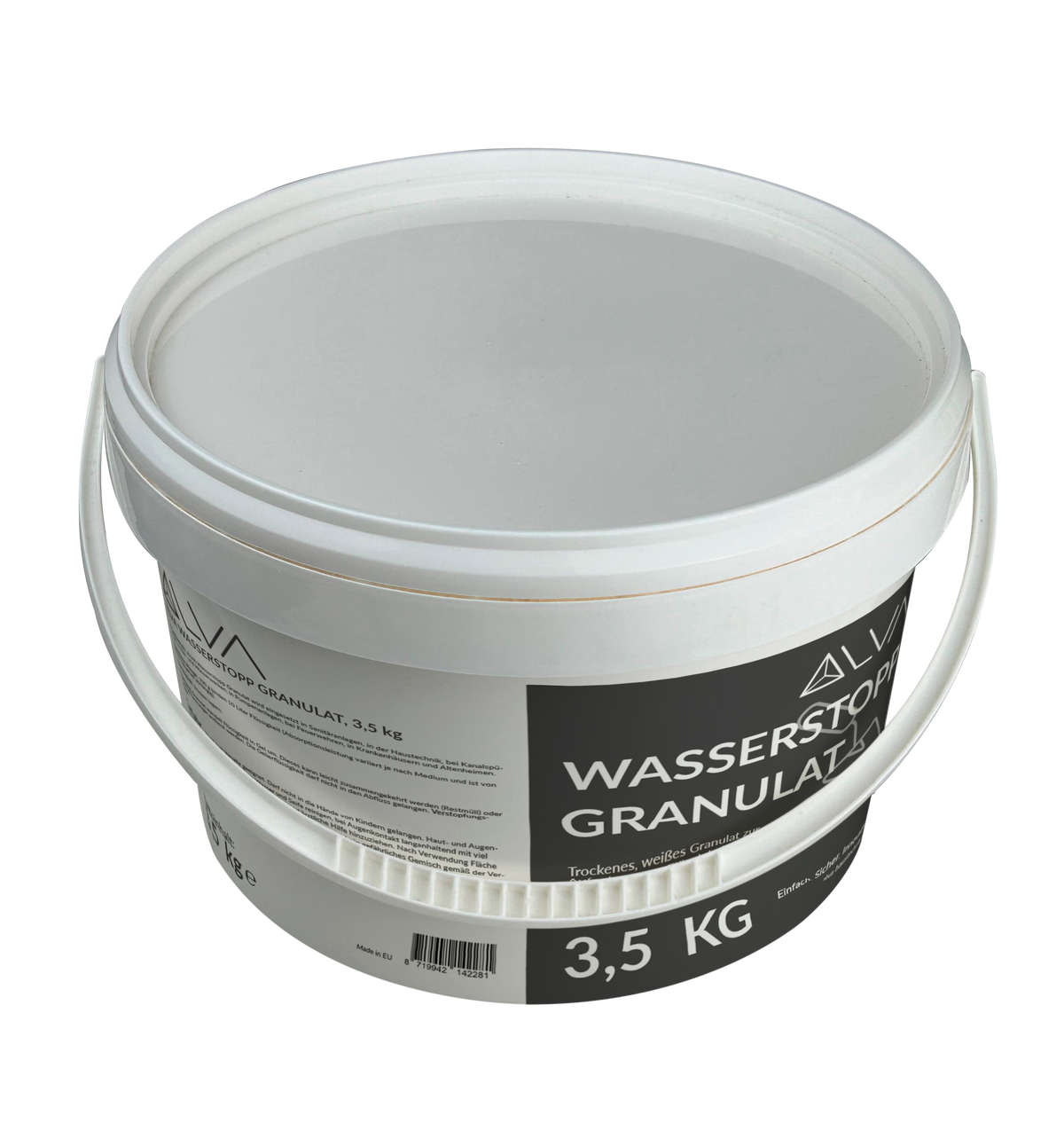 Alva Wasserstopp Granulat 3,5kg 1 Eimer (3,5 kg) = 350 Liter Flüssigkeit - ACWSTOPPG