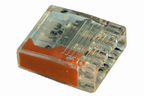 Alva Mini Verbindungsdosenklemme 3-polig 0,5... 2,5 mm2, transparent/orange - DOK3MINI