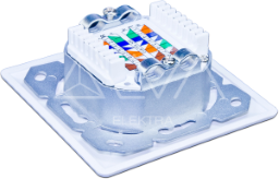 Alva KAT.6A Unterputzdose komplett 2xRJ45 Schr„gauslass geschirmt, RAL9010, LSA+ - DD-KAT6A-2-UP-9010