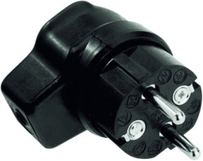 BACHMANN Vollgummi-Winkelstecker schwarz mit Schutzkontakt und Schnappwulst  – 919.171